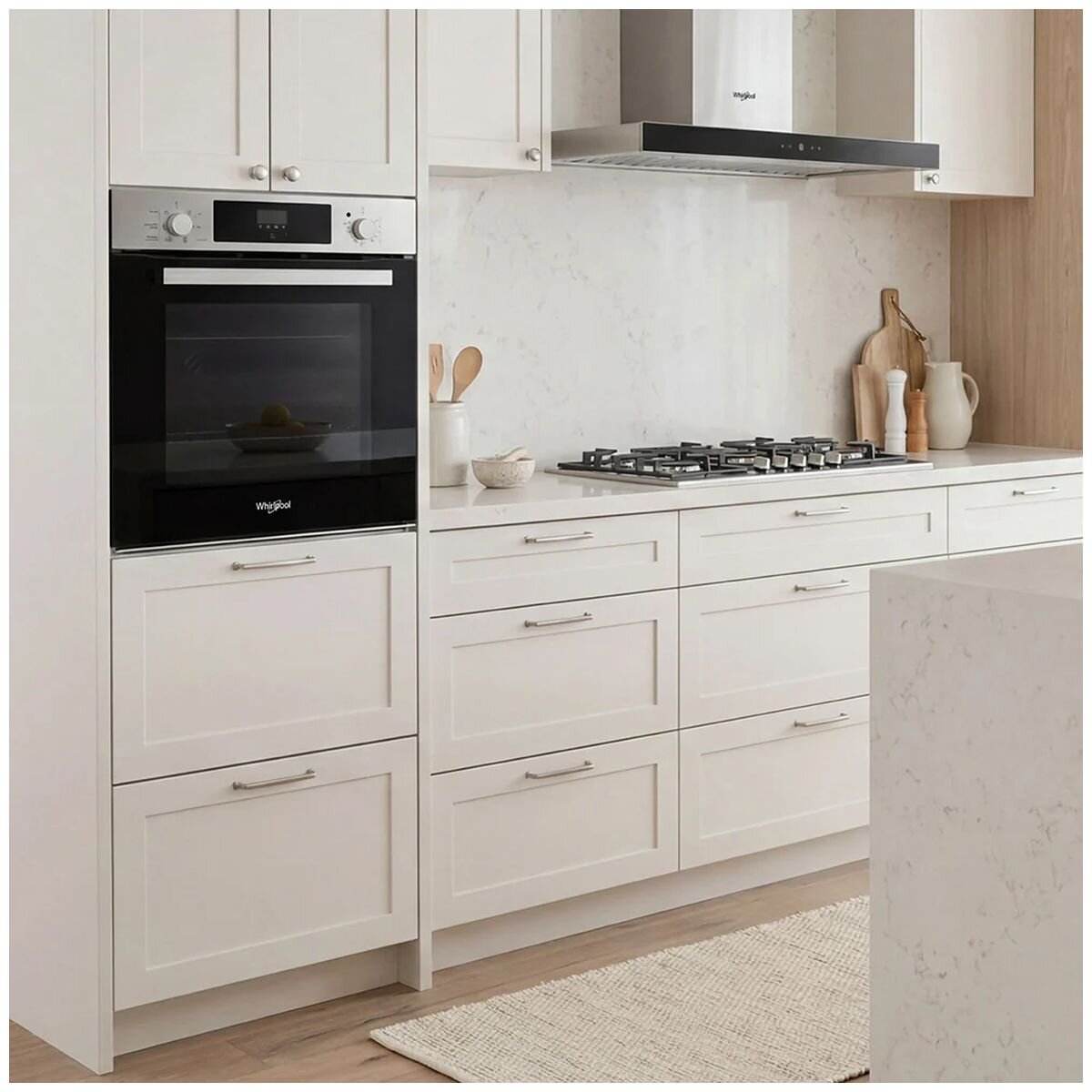 Whirlpool 60cm multi-function oven - 67L net, Air Fry, forced air cooking, stainless steel - W3OMK55HR0XC