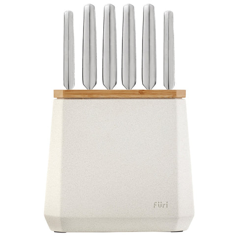 Furi Pro Stone Snow Terrazzo Seven Piece Knife Block Set - 25 Year Warranty, 4.8kg - 41511