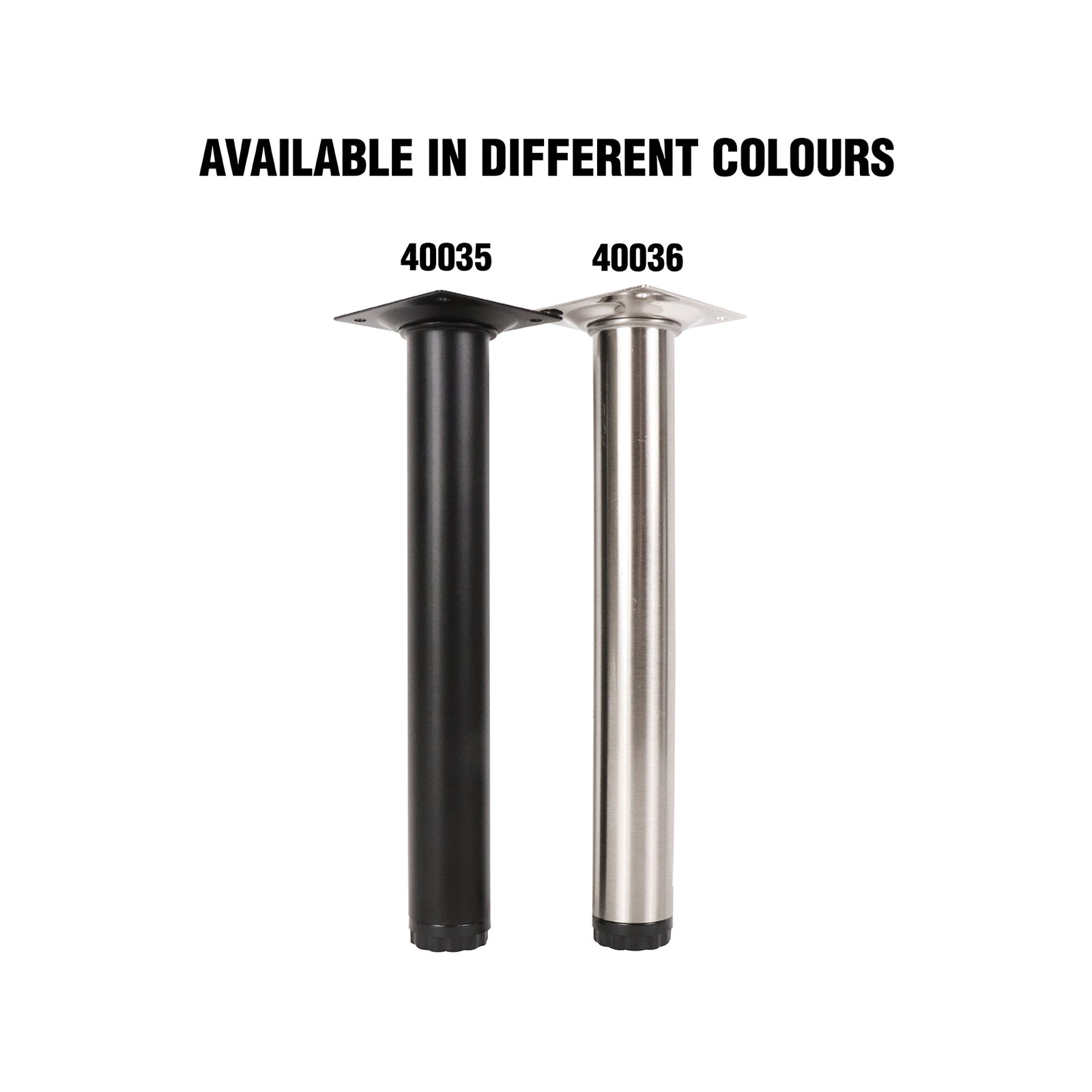 Adoored 30 x 230mm Black Round Steel Table Leg