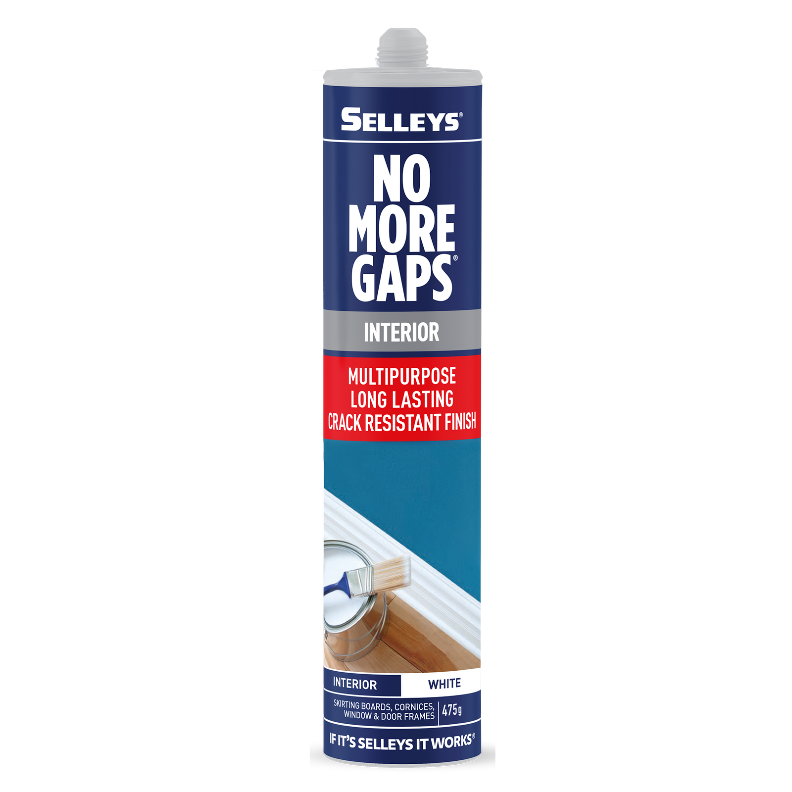 Selleys No More Gaps Interior Multipurpose Gap Filler White 475g - 3 Pack, UV Resistant, Paintable