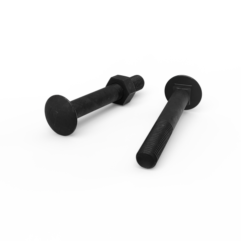 Zenith M10 x 75mm Hot Dipped Galvanised Black Cup Head Bolts & Nuts - 2 Pack - Durable Fastening Solutions - SuperSaverAU - view 1