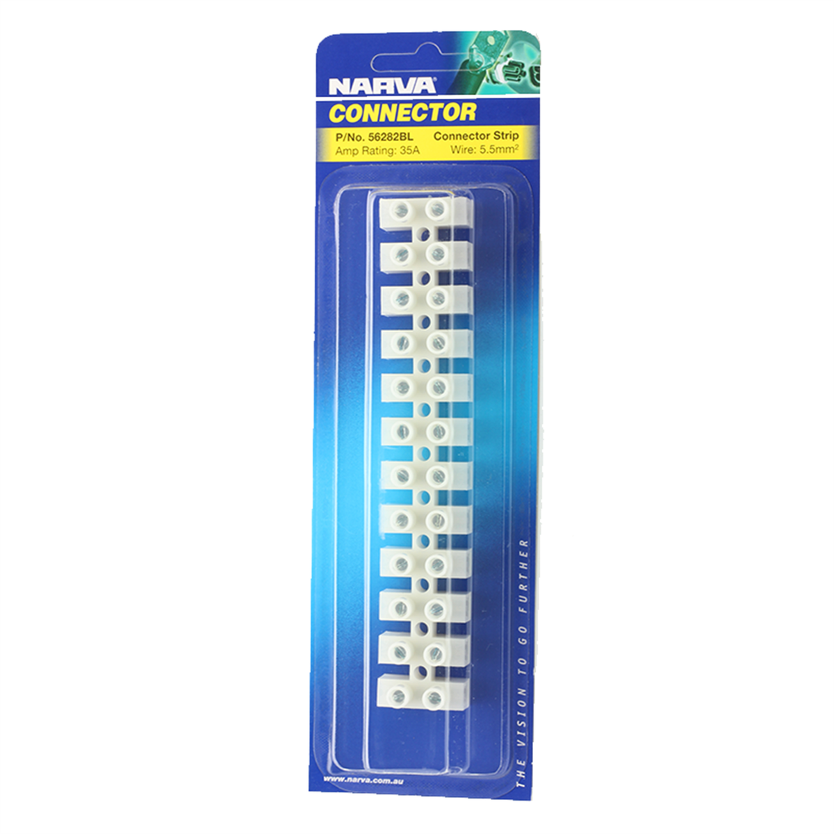 Narva 35A 6mm White Terminal Connector Strip Indoor Outdoor