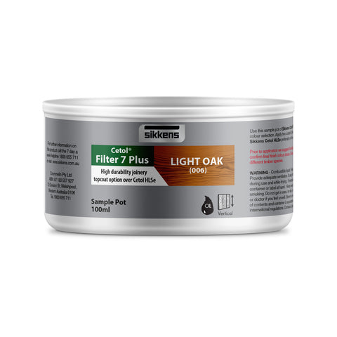 Sikkens 100ml Light Oak Cetol Filter 7 Plus Exterior Timber Stain Oil Based Satin