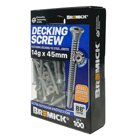 Bremick Decking Screw 14g x 45mm Wing Truss - 100 Pack - T25 Drive - B8 Coating - SuperSaverAU - view 1