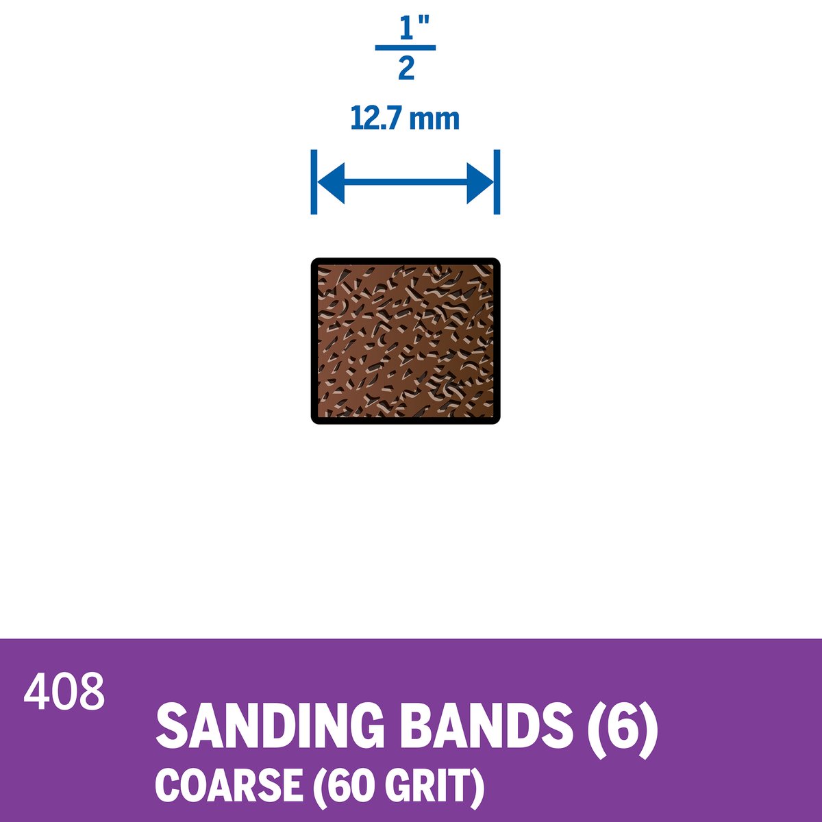 Dremel 13mm 60 Grit Sanding Bands, Rotary Tool Accessory, 6 Pack