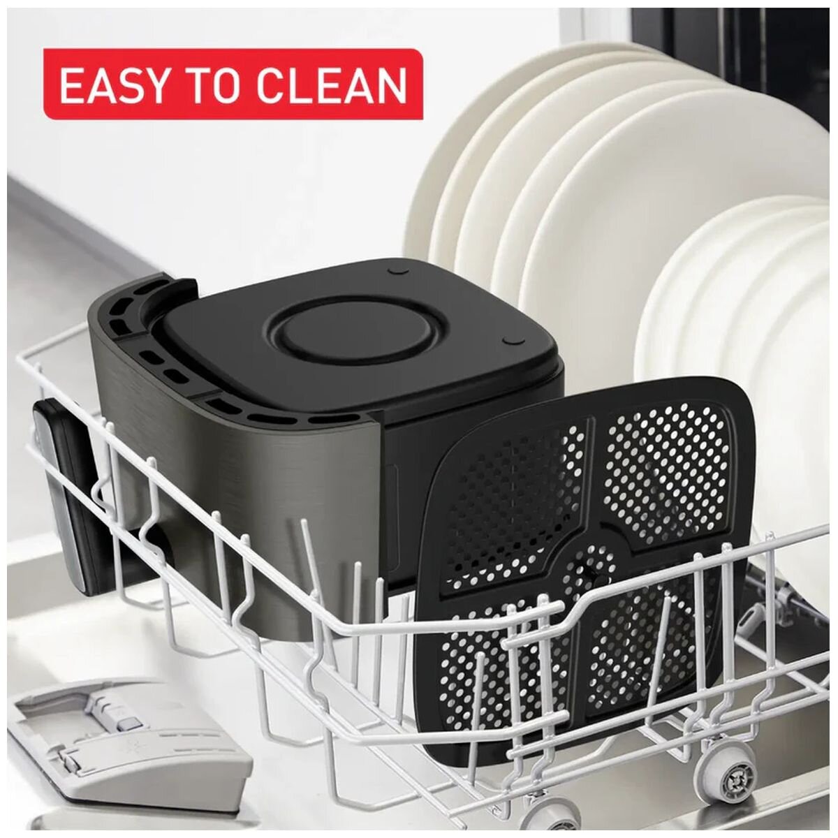 Tefal 5L Silence Essential Air Fryer - Coal Grey, Under 50 Decibels, 10 Presets - EY551H