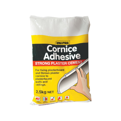 Uni-Pro Cornice Adhesive Cement 2.5kg, Paintable Sandable for Plasterboard