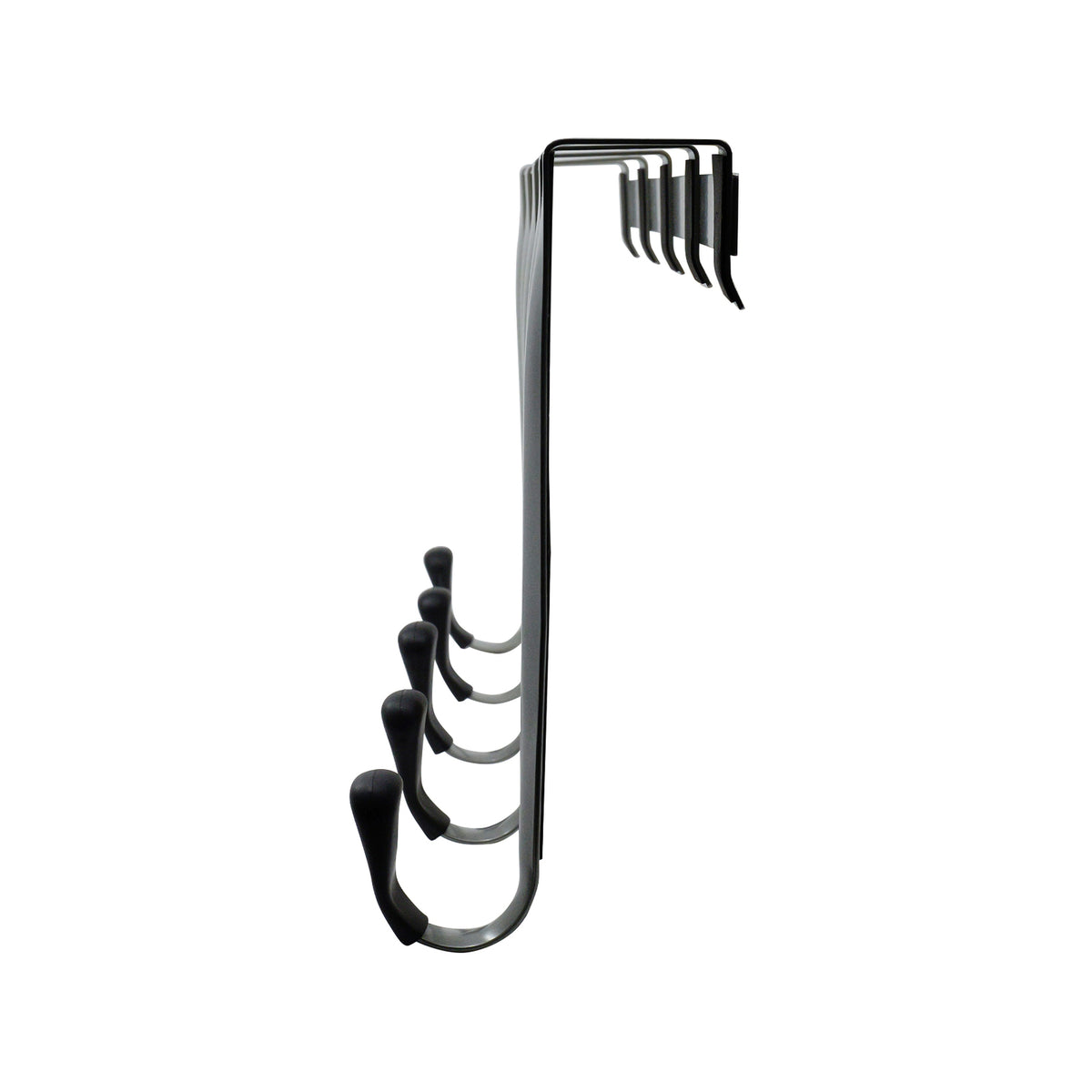Adoored 5 Hook Satin Chrome Over-The-Door Hook Rack