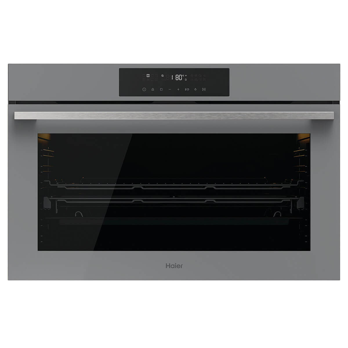Haier 90cm 500 Series Built-In Oven - Grey, 16 Functions, Steam Assist, Air Fry, Touch Controls - HWO90S16TG3