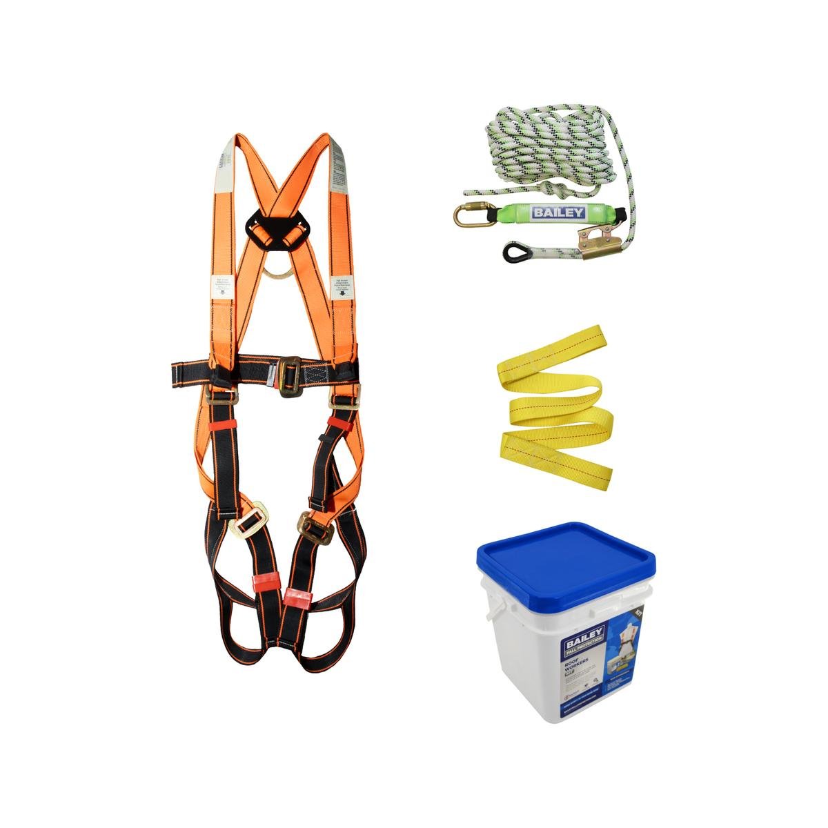 Bailey Fall Protection Entry Level Roof Workers Kit with 15m Rope Lifeline