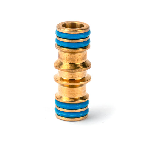Holman 12mm 2-Way Brass Coupling Hose Connector, Gold Snap-On Fitting