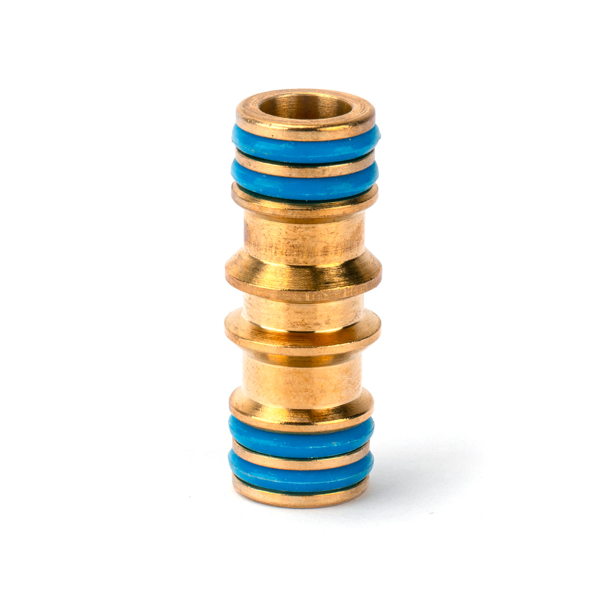 Holman 12mm 2-Way Brass Coupling Hose Connector, Gold Snap-On Fitting