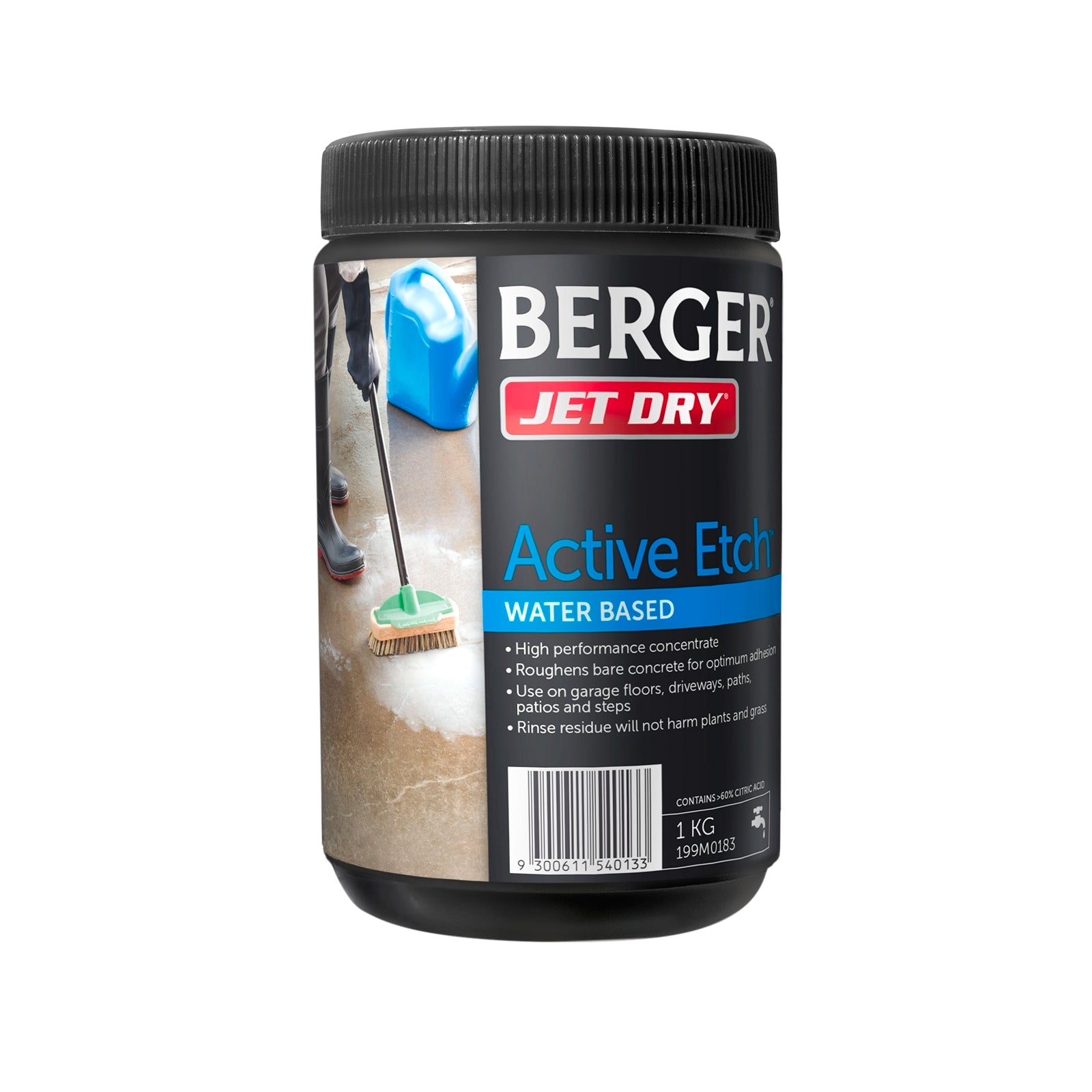 Berger Jet Dry Active Etch 1kg, Concrete Surface Preparation for Paving Paint