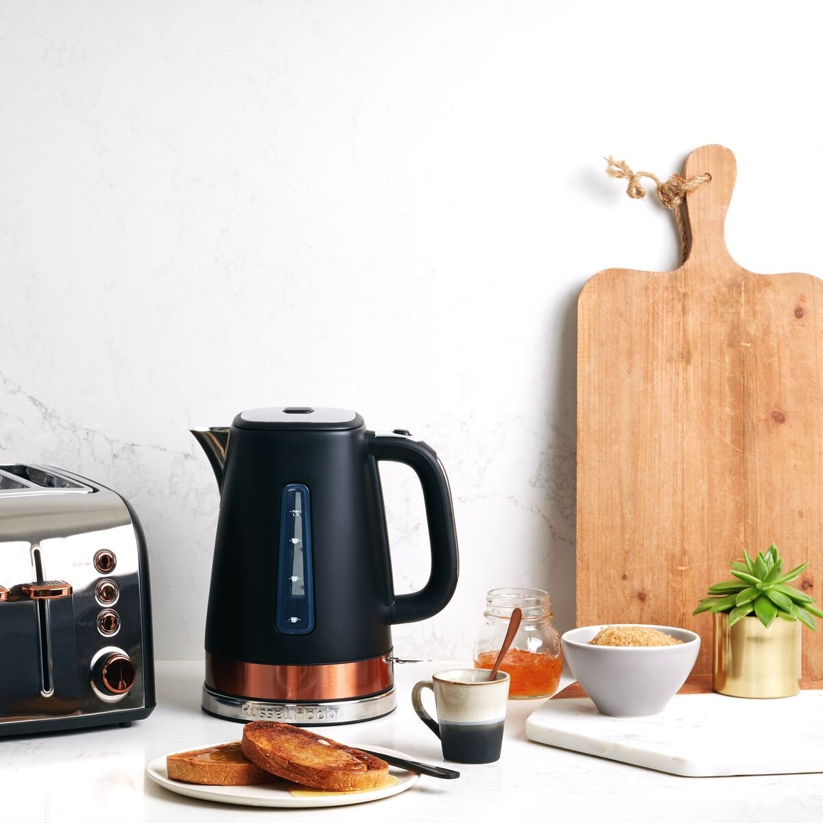 Russell Hobbs Brooklyn Kettle 1.7L - Copper and Matte Black, Quiet Boil, Perfect Pour Spout - RHK92COP