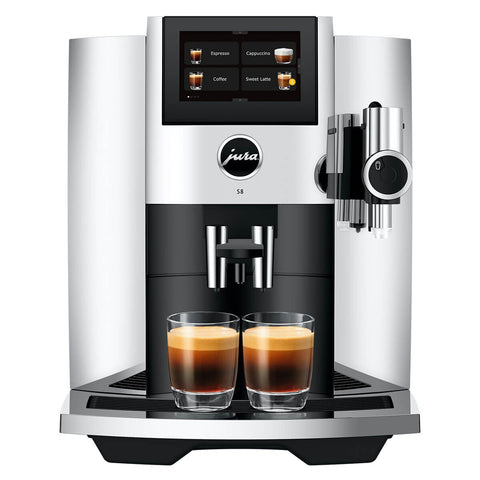 Jura S8 Automatic Coffee Machine - 27 Coffee Specialities, Sweet Foam, Chrome - 15651