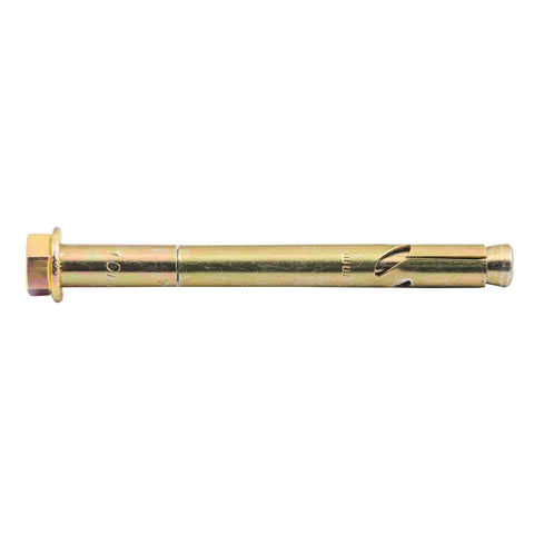 Ramset 10 x 100mm DynaBolt Plus Hex Nut Masonry Sleeve Anchor, Gold Zinc Plated