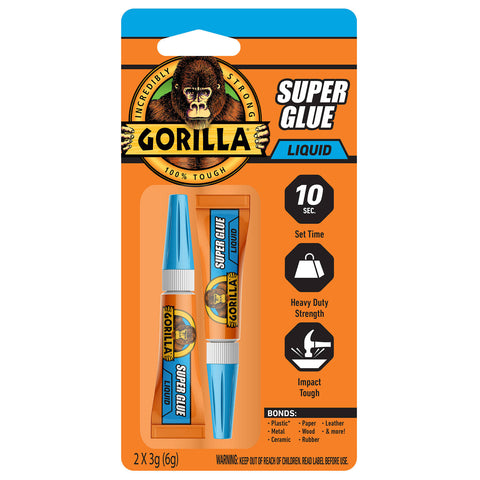 Gorilla 3g Super Glue 2 Pack Dries Clear High Strength