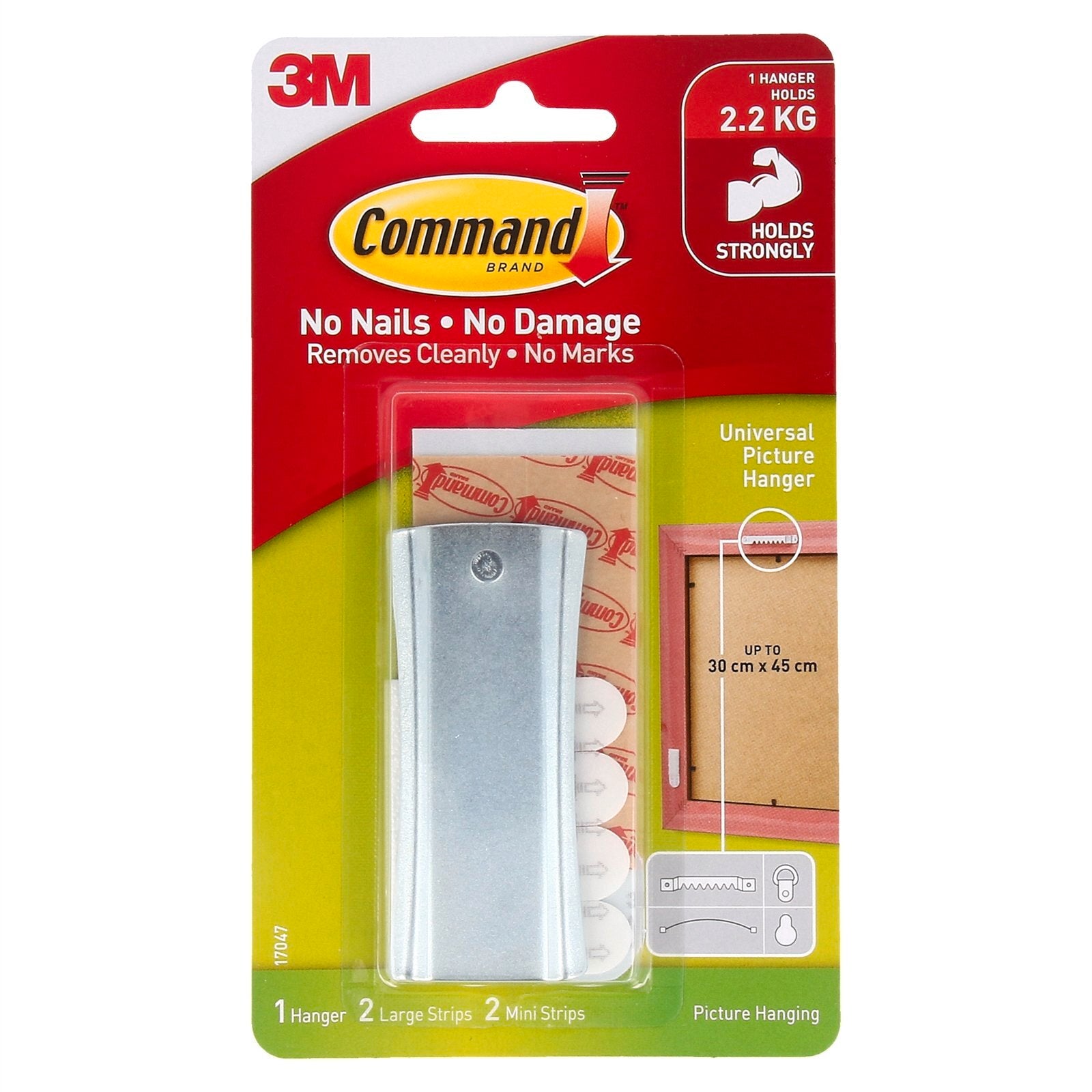 Command Large Metal Universal Picture Hanger - Adhesive, Damage-Free