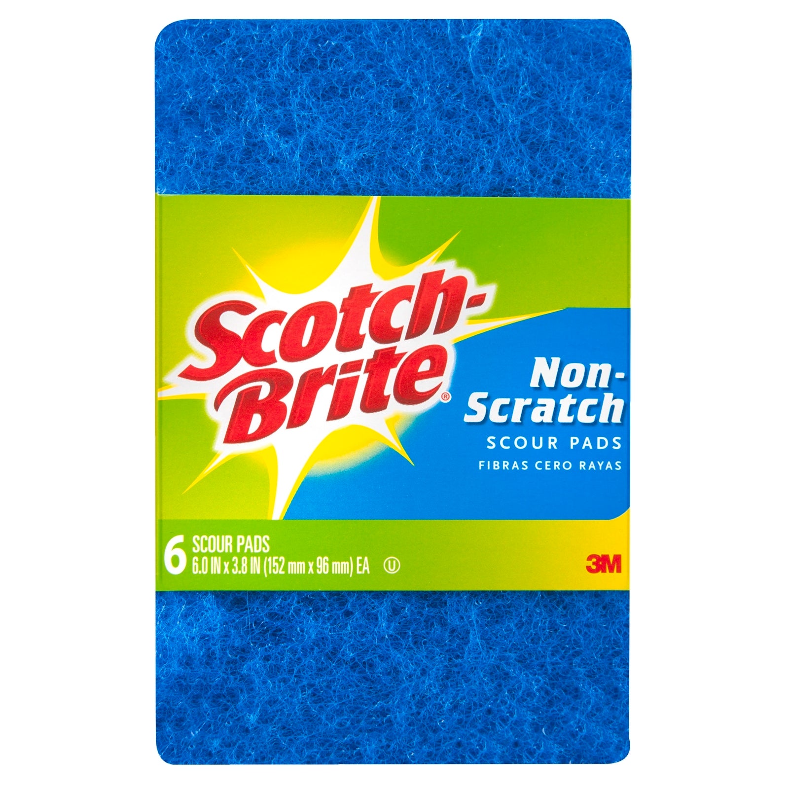 Scotch-Brite Non-Scratch Scourer Pads 155 x 100mm 6 Pack - Nylon, Blue