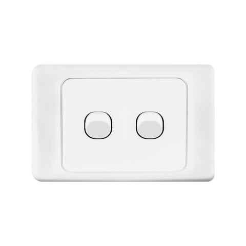 DETA Double Pole Double Switch 10A Polycarbonate White Surface Mount 6126B