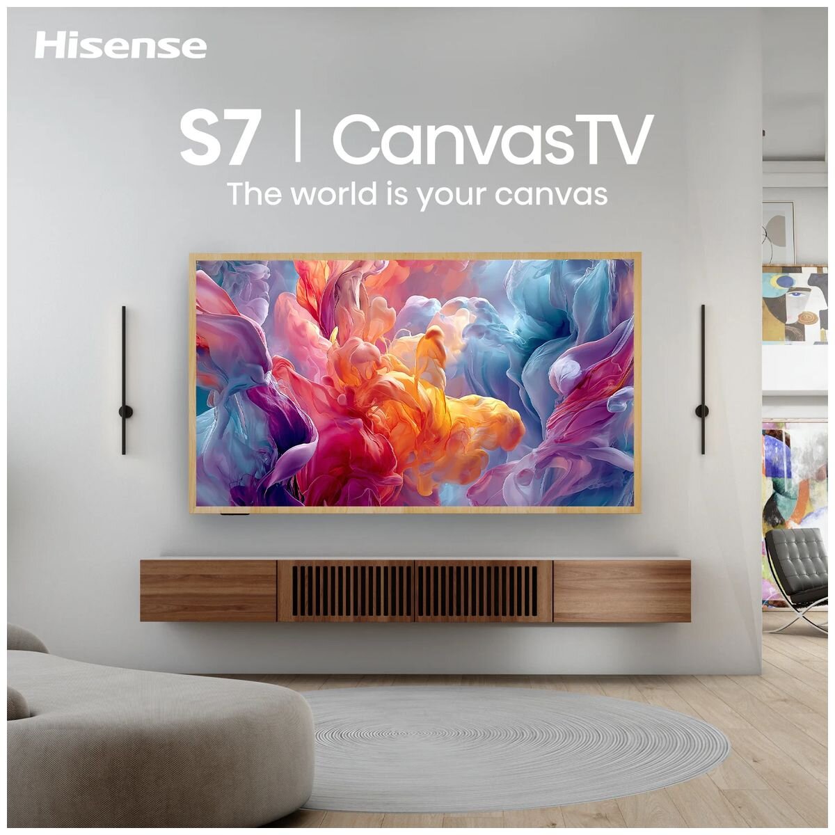 Hisense 75 Inch S7S Hi-QLED 4K Canvas TV - 144Hz, Art Gallery Function, Hi-Matte Screen - 75S7SAU