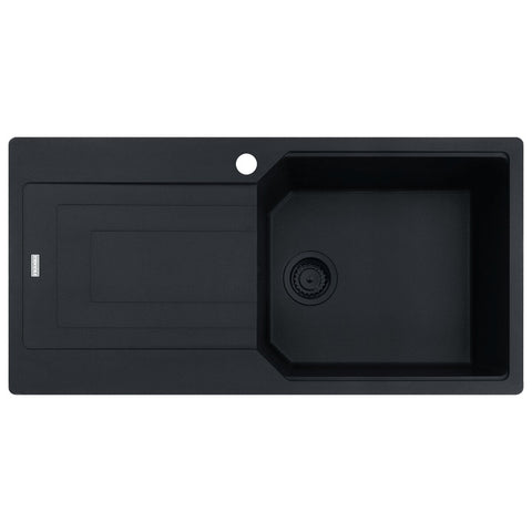 Franke Urban 1000mm topmount sink with left hand drainer - Black Fragranite, 43L bowl - UBG611-100MBLHD