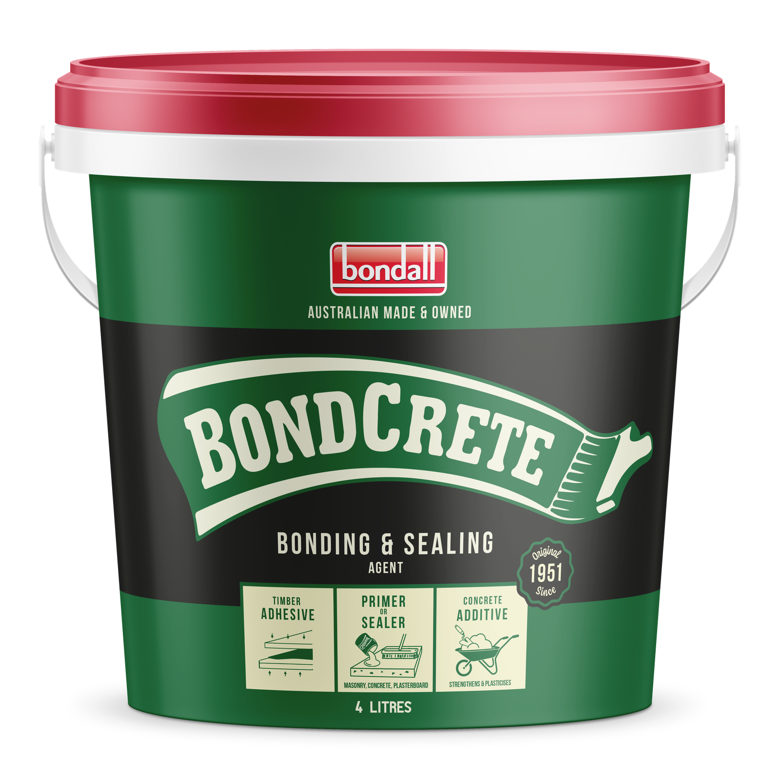 Bondall BondCrete 4L Cement Additive Clear Bonding & Sealing Agent
