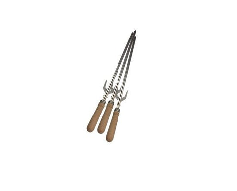 Quan Garden Art 3-in-1 skewer set - set of 3 stainless steel skewers with wood handles - 5907771394022