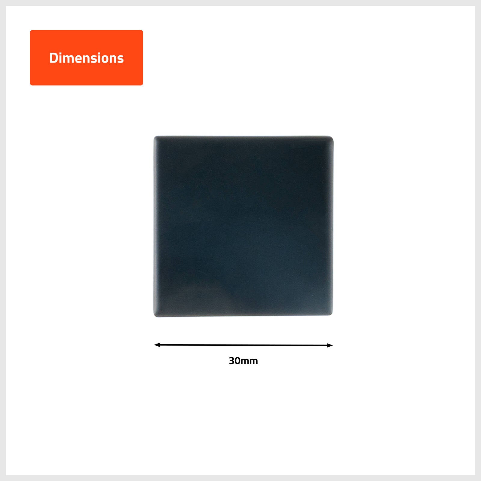 Taskmaster 30mm Matte Black Square Steel Cabinet Knob 4 Pack