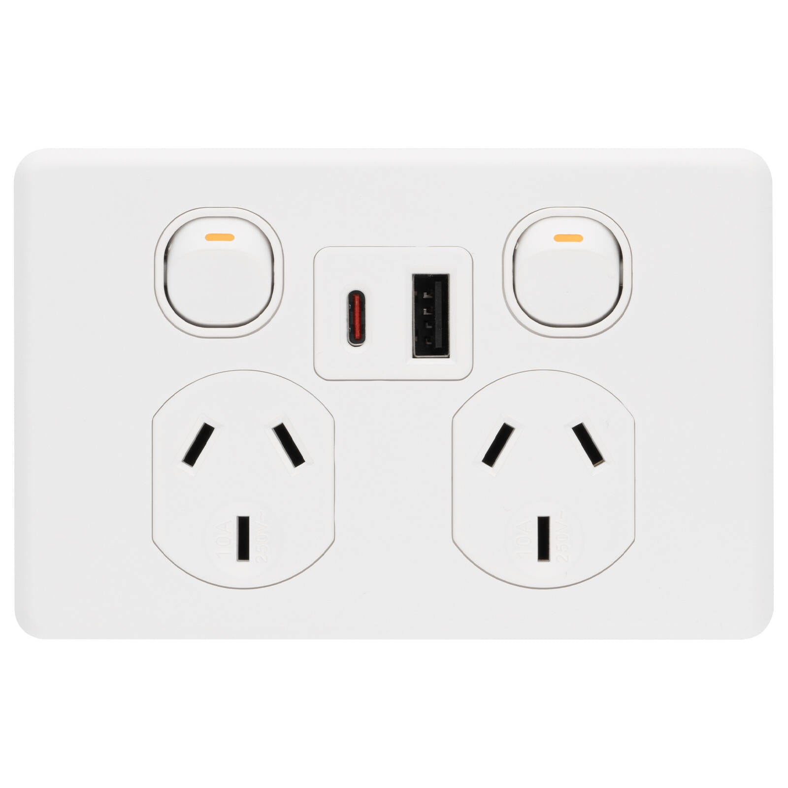 DETA White Matte X6 Double Power Point USB-A + USB-C PD20W Fast Charging 6259CMWH