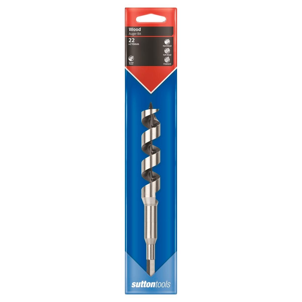 Sutton Tools Short Auger Bit 210 x 22mm Steel Fast Drilling - SuperSaverAU - view 1