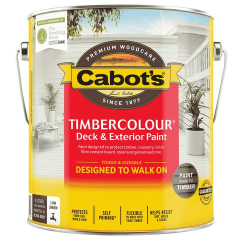 Cabot's Timbercolour Ultra Deep Base Water Based Deck & Exterior Paint 4L