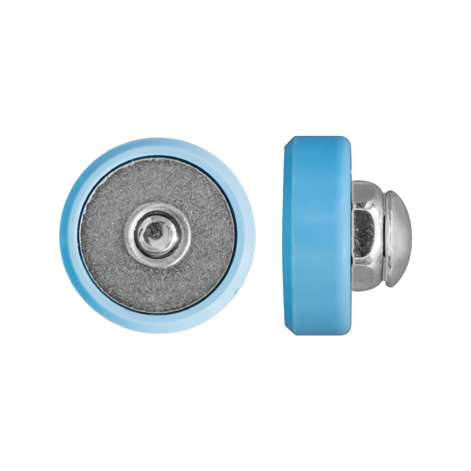 Rolltrak 19mm Blue Acetal Flat Roller with Screw, Shower Screen Door