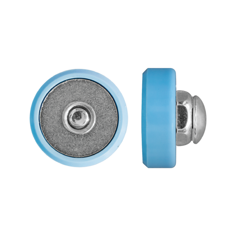 Rolltrak 19mm Blue Acetal Flat Roller with Screw, Shower Screen Door