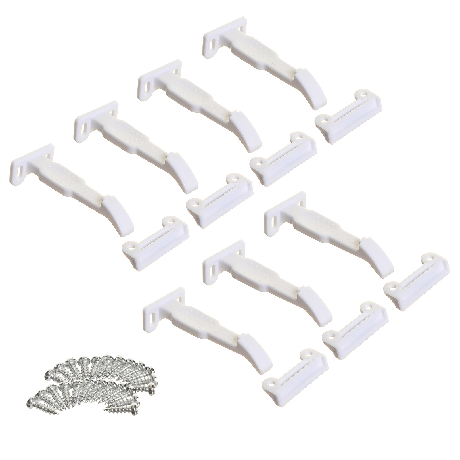 Dreambaby Child Safety Catches 6 Pack, White Polypropylene Cabinet & Drawer Latches