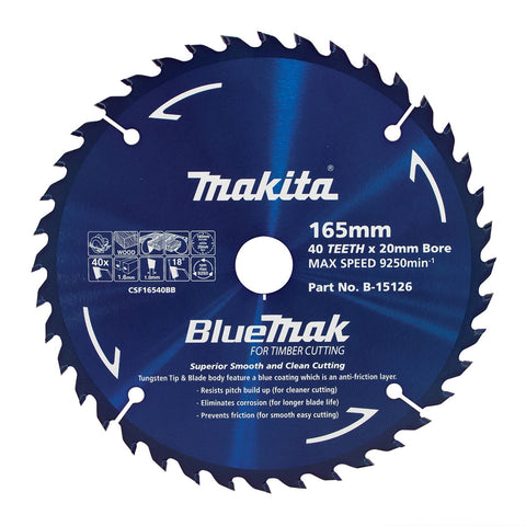 Makita Bluemark 165mm 40T Circular Saw Blade for Wood
