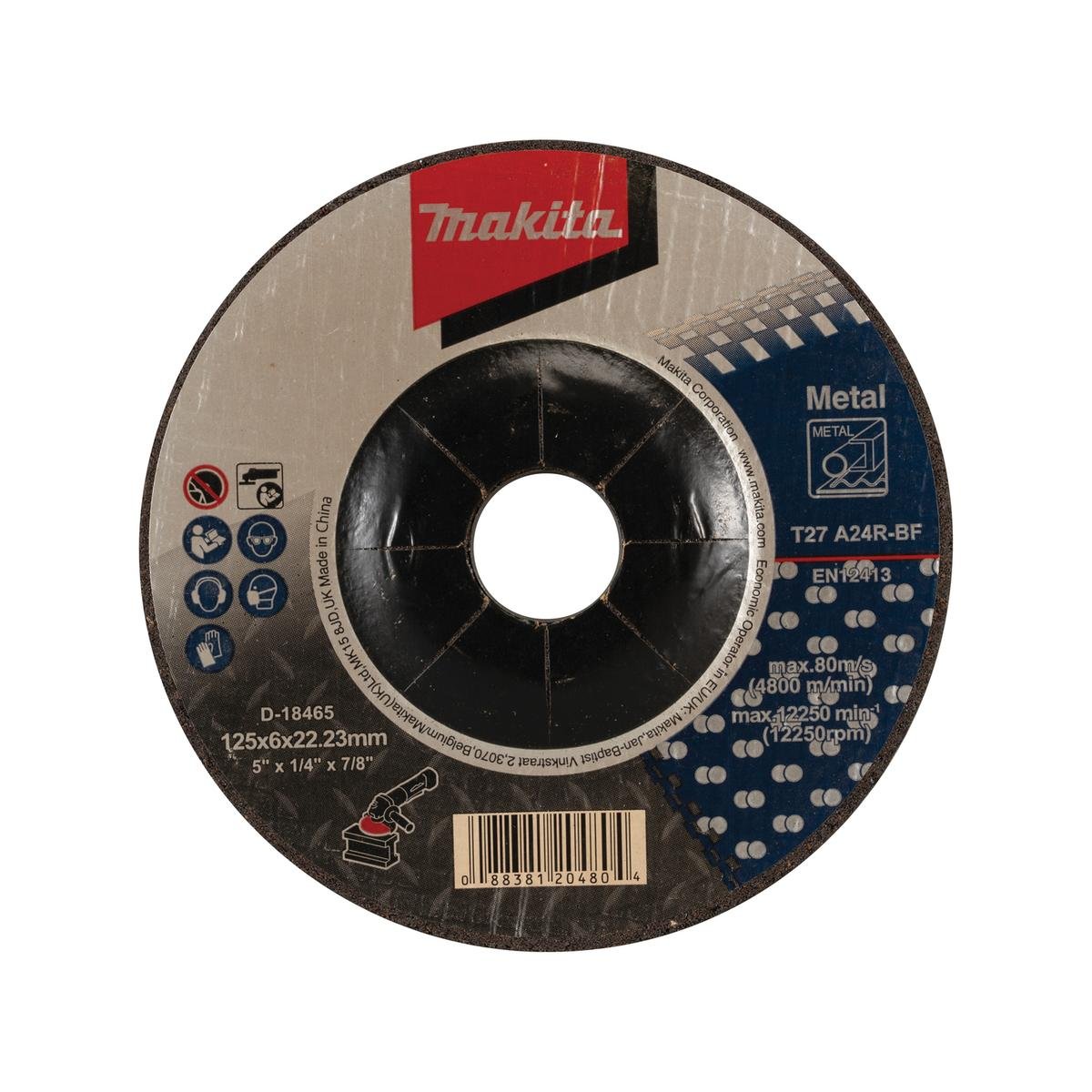 Makita Metal Grinding Disc - 125mm x 6mm x 22.23mm - Brown Aluminium - Durable - SuperSaverAU - view 1