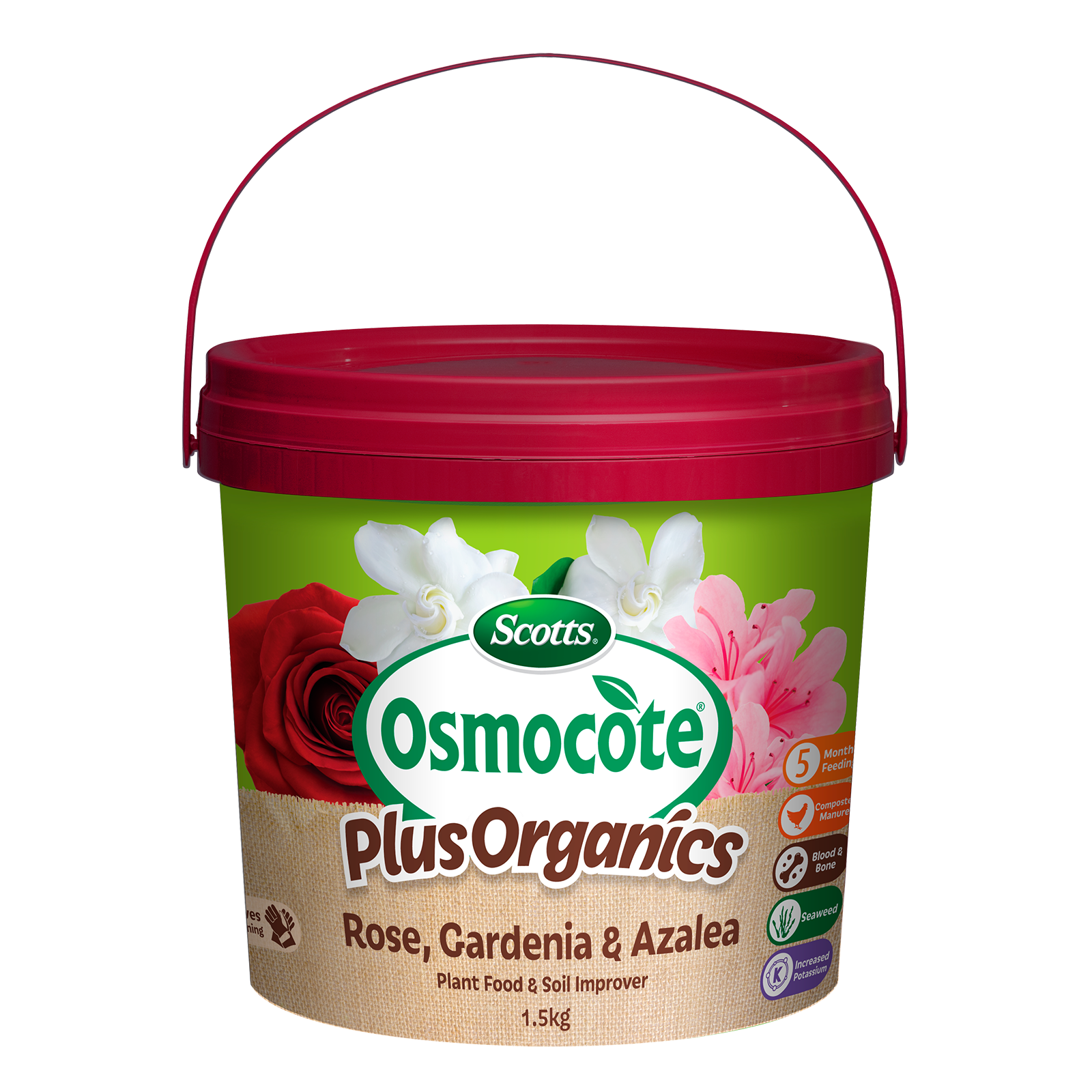 Scotts Osmocote Plus Organics Rose Gardenia & Azalea Plant Food 1.5kg