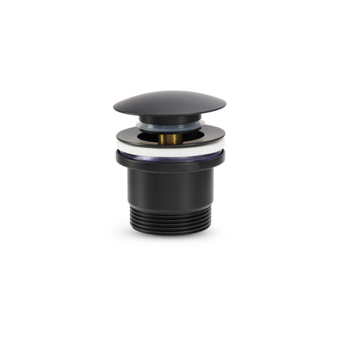 Brasshards Matte Black Universal Pop Up Dome Basin Waste with Overflow