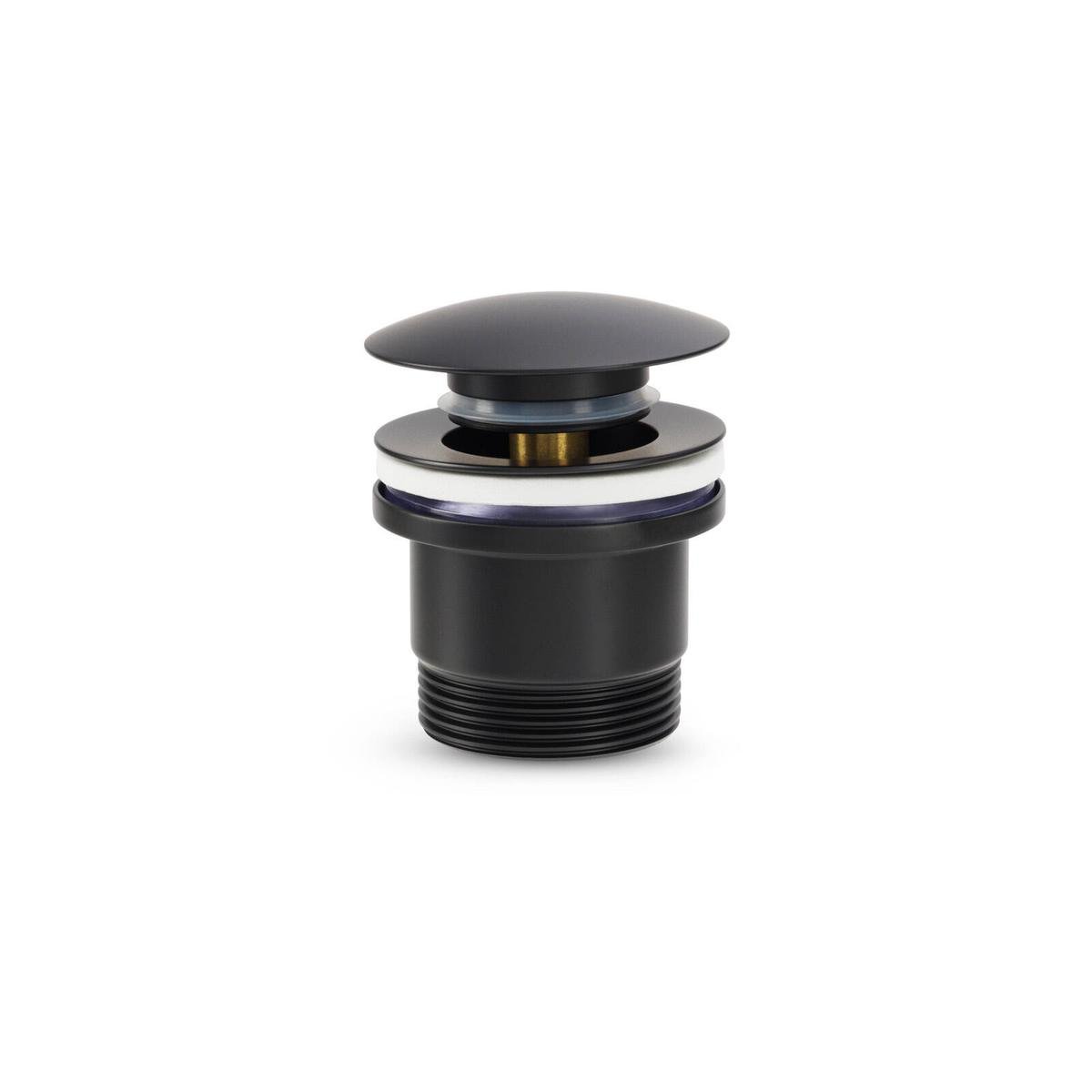 Brasshards Matte Black Universal Pop Up Dome Basin Waste with Overflow