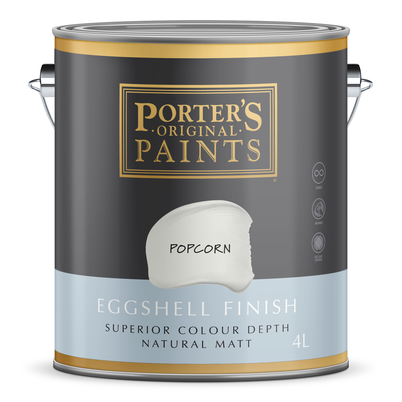 Porter's 4L Popcorn Eggshell Broadwall Washable Paint