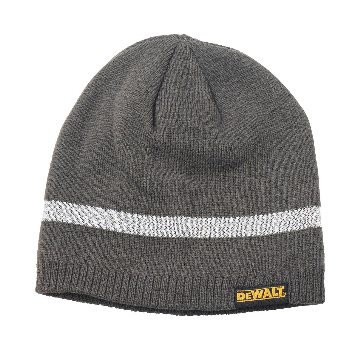 DeWALT Reflective Beanie Black Acrylic Ribbed One Size