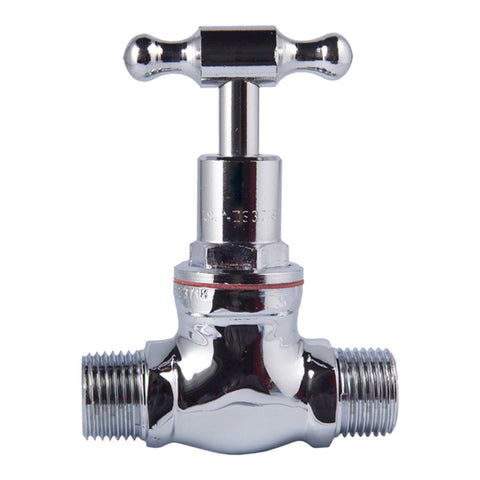 Kinetic 15mm Chrome Male T-Head Stop Cock, Lead Free Brass, Hot & Cold Water