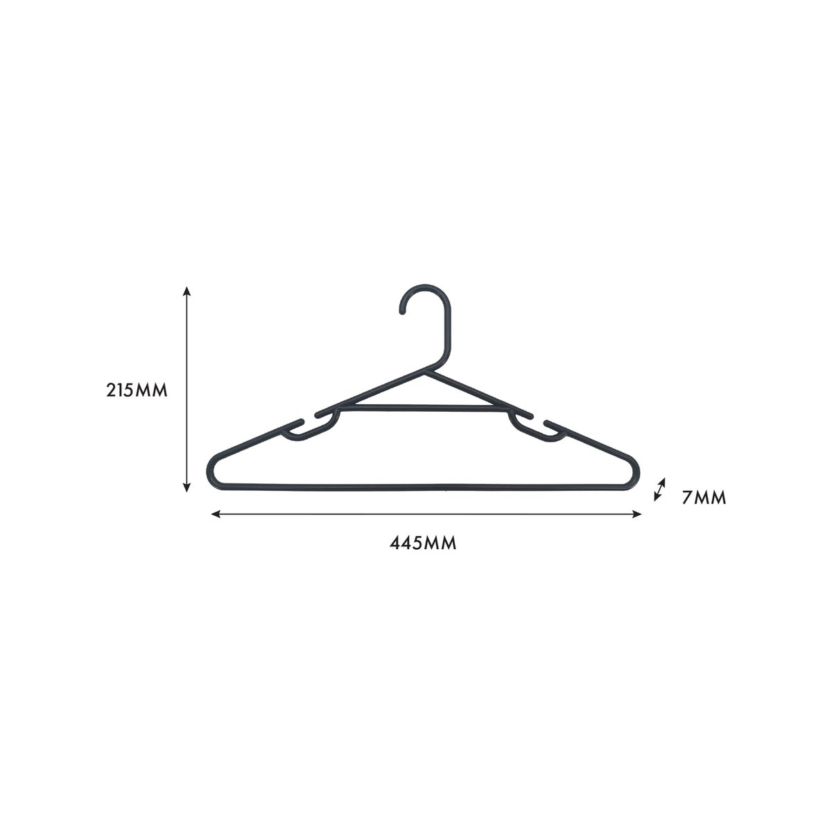 All Set Black Plastic Tube Clothes Hangers 10 Pack