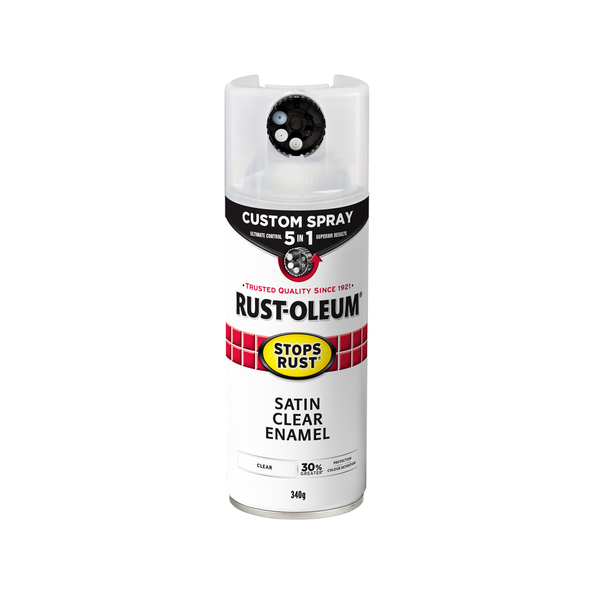 Rust-Oleum Stops Rust Custom 5 In 1 Spray Paint 340g - Satin Clear Splatter-Resistant
