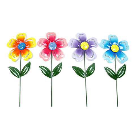 Lotus 58cm Flower Decorative Garden Stake, Powder Coated Steel, Assorted Colours