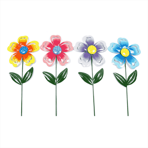 Lotus 58cm Flower Decorative Garden Stake, Powder Coated Steel, Assorted Colours