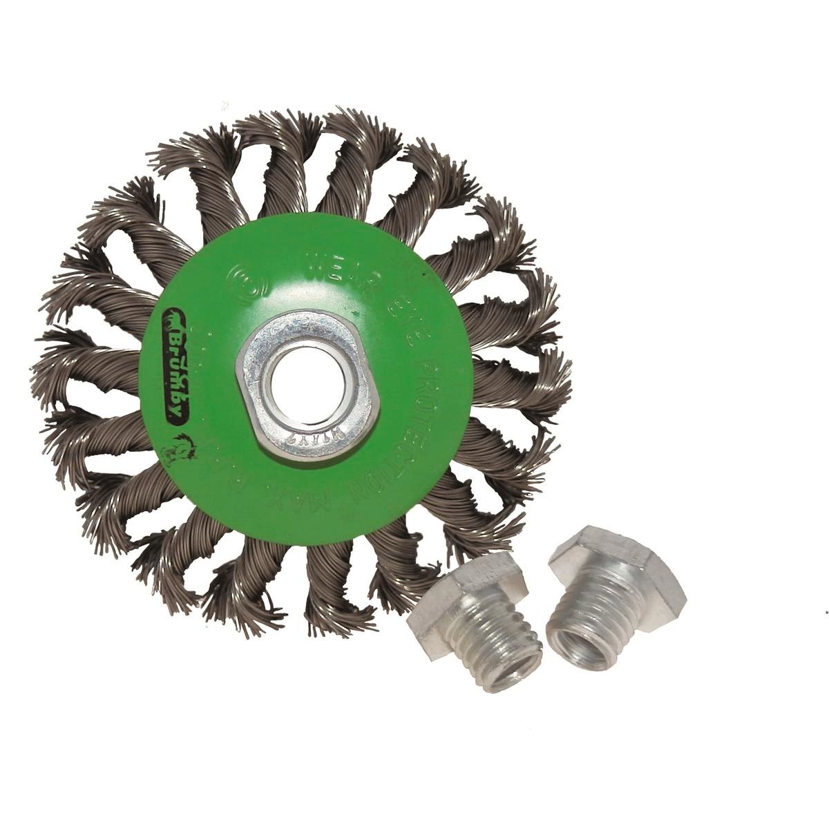 Josco 100mm Twistknot Stainless Steel 316 Wire Bevel Wheel Brush, for Angle Grinder