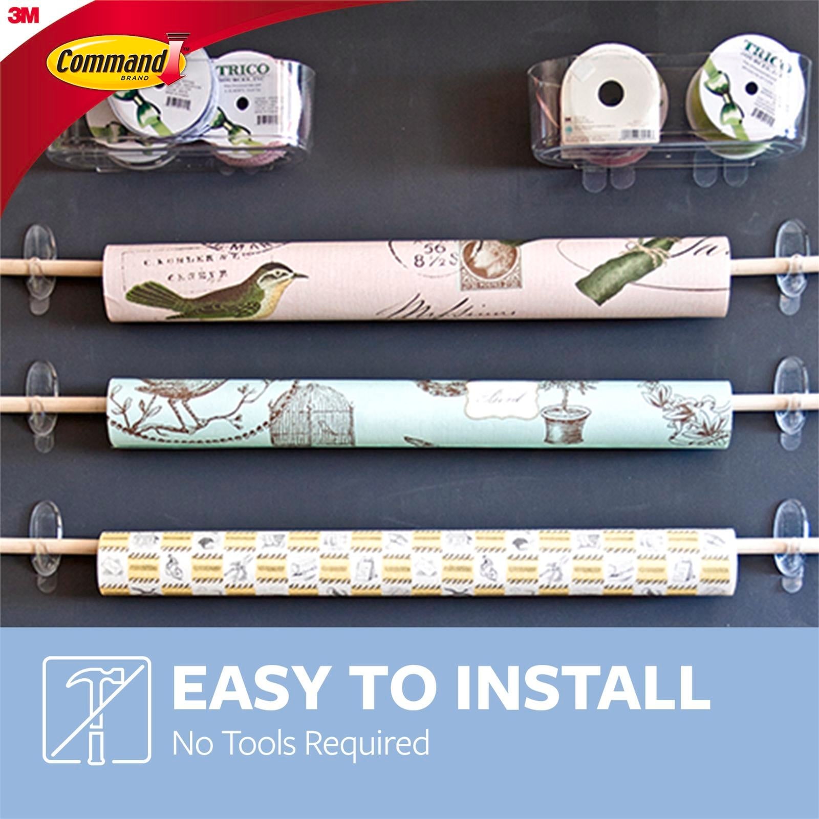 Command Large Clear Adhesive Wall Hook Damage-Free