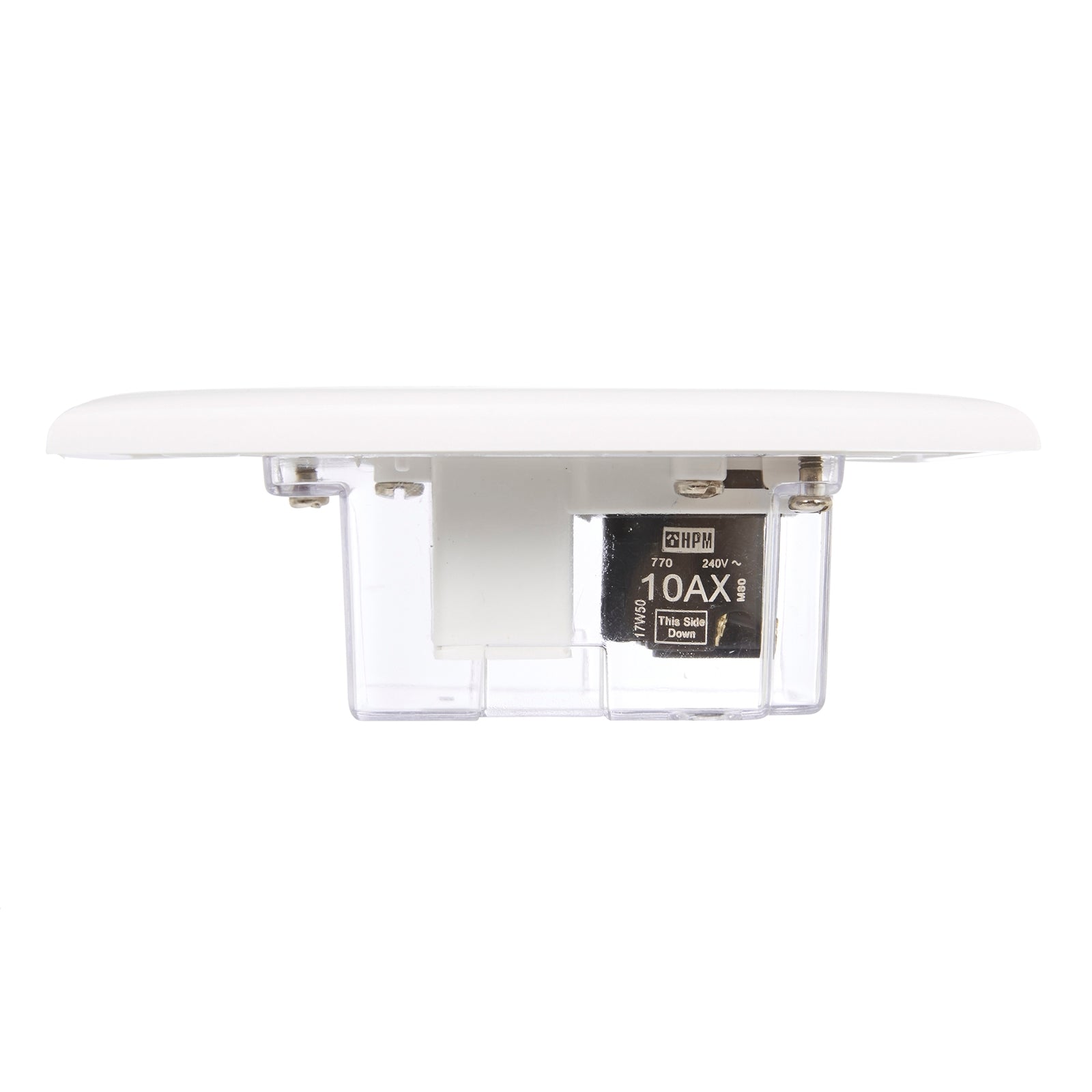 HPM 10A White Ceiling Switch Cord Pull, 114mm, ABS, 240V, Indoor